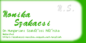 monika szakacsi business card